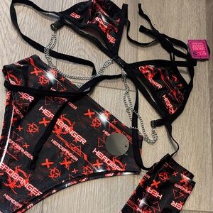 iHeartRaves Red and Black Graphic Top